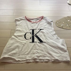White Calvin Klein Jeans Sweatshirt Tank Size L